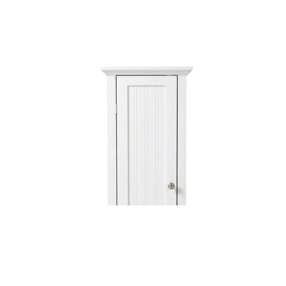Metal and wood kitchen storage pantry with one door, space-saving design