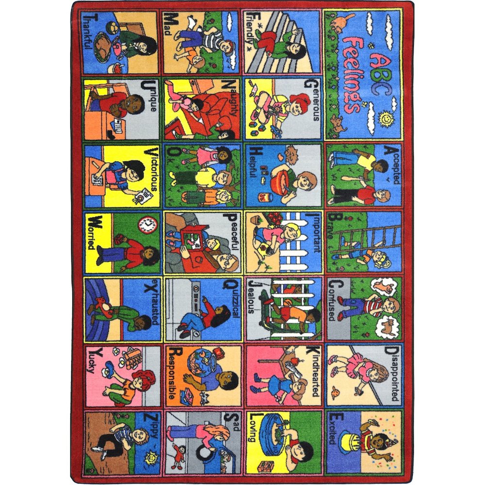 Kid Essentials ABC Feelings 7'8" x 10'9" Area Rug in Color Multi