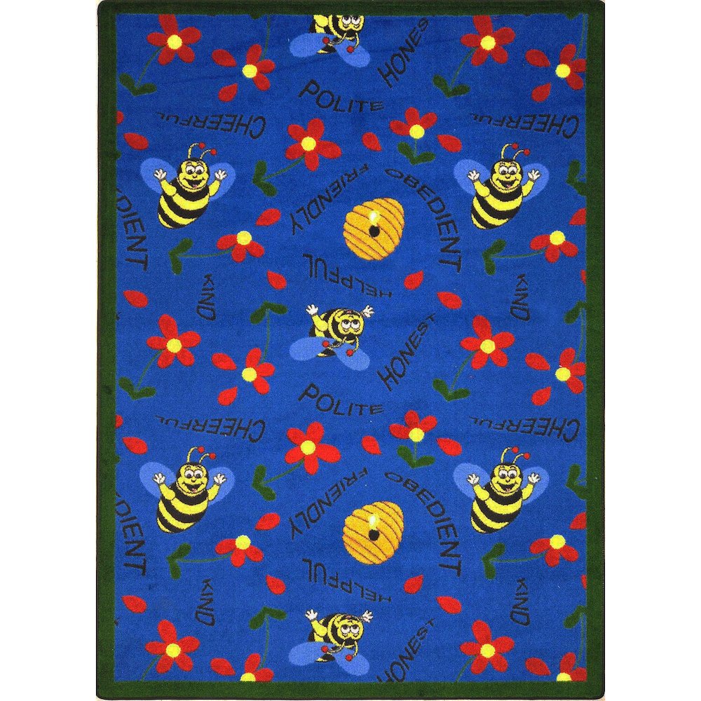 Kid Essentials Bee Attitudes 5'4" x 7'8" Area Rug in Color Blue