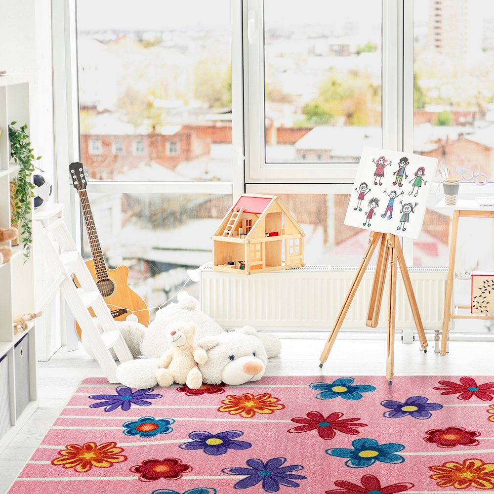 Claremont Kids Big Blooms 5'4" x 7'8" Area Rug in Color Bouquet