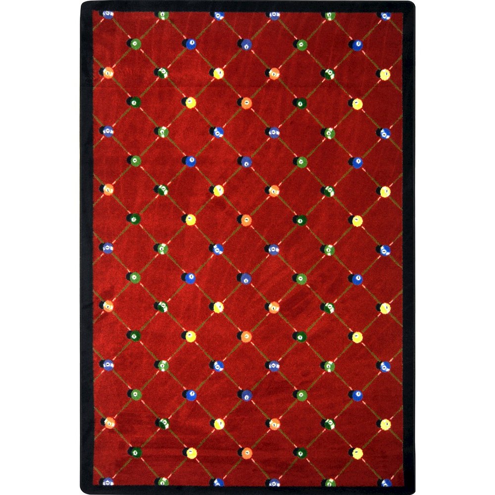 Games People Play Billiards 5'4" x 7'8" Area Rug in Color Red