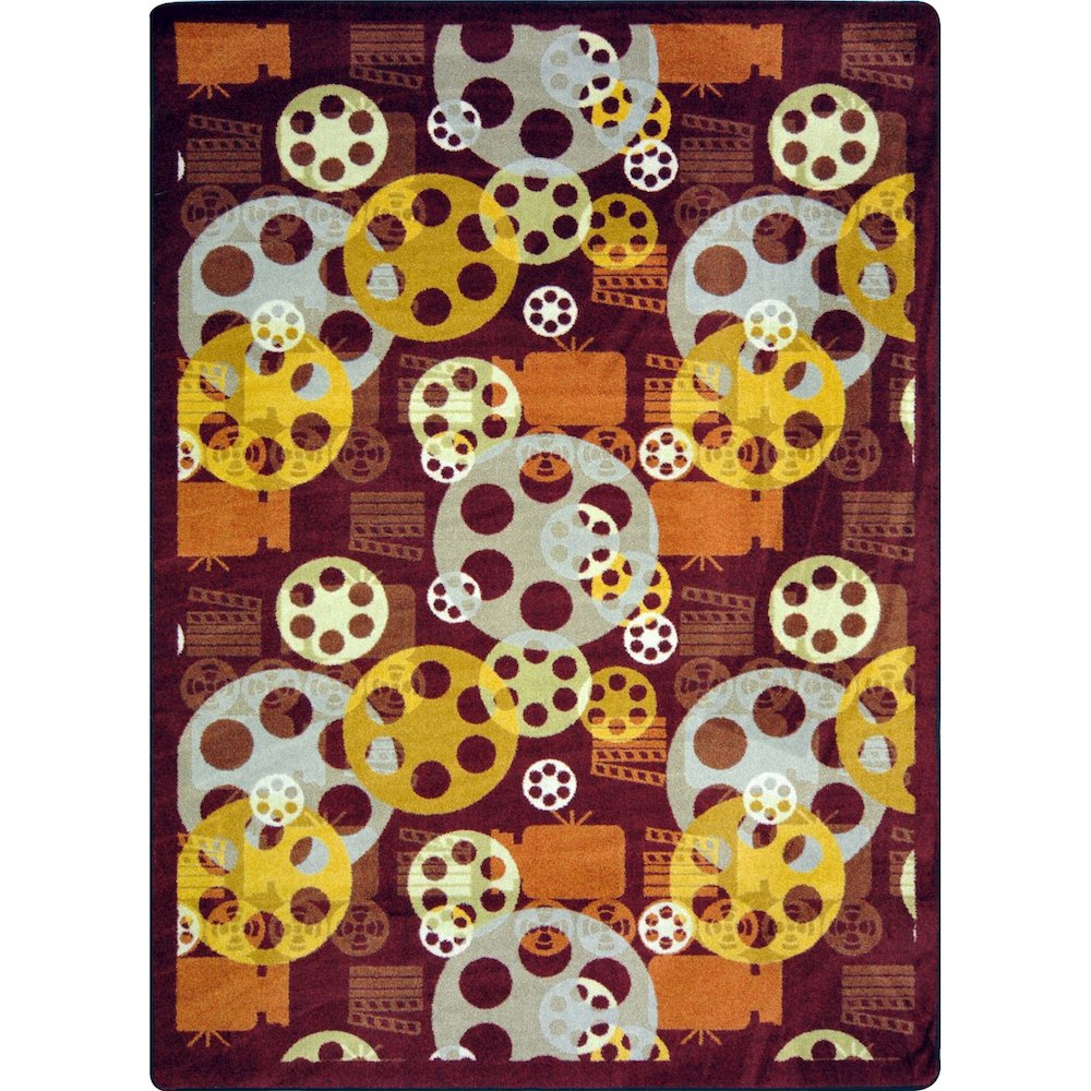 Any Day Matinee Blockbuster 5'4" x 7'8" Area Rug in Color Burgundy
