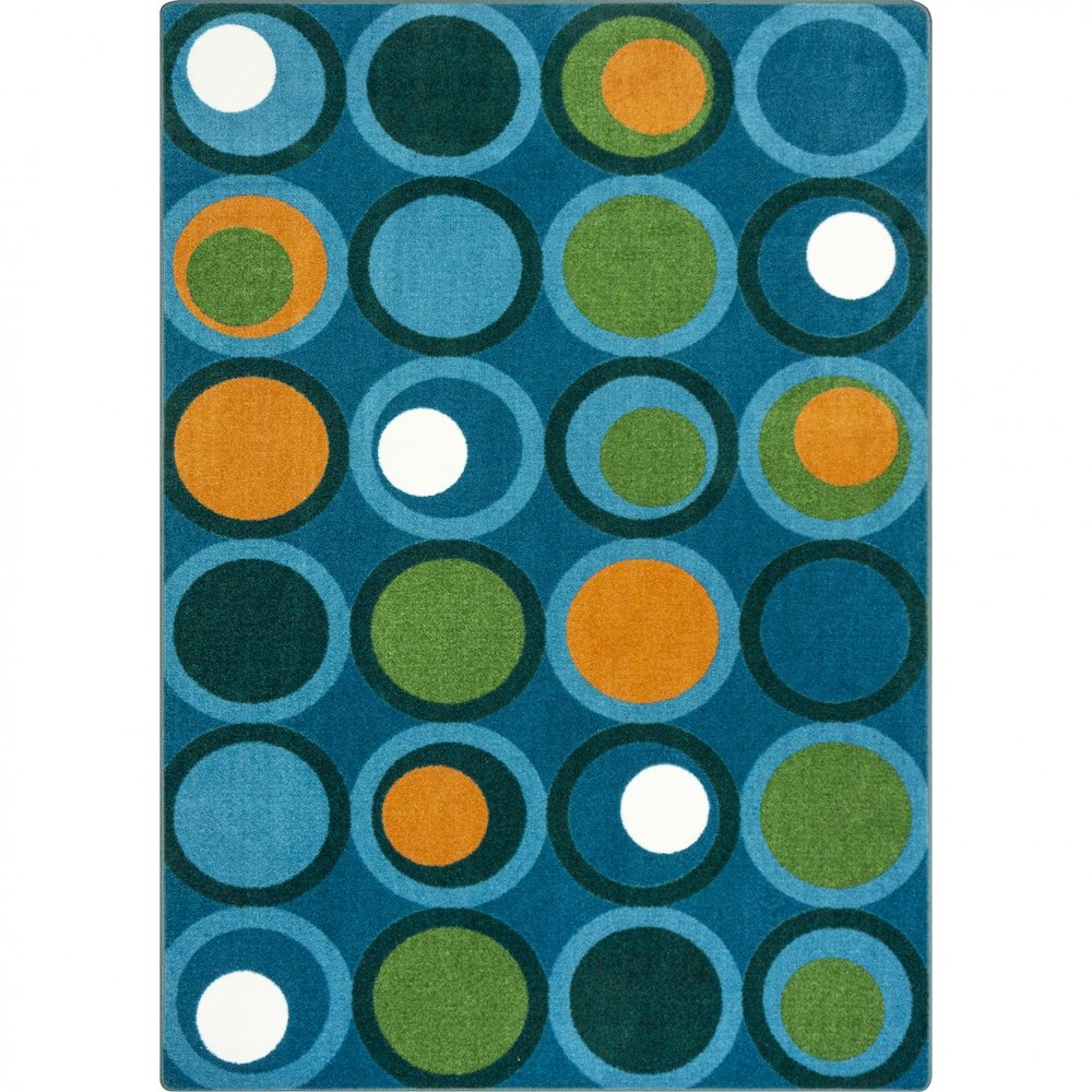 Kid Essentials Circle Back 7'8" x 10'9" Area Rug in Color Citrus