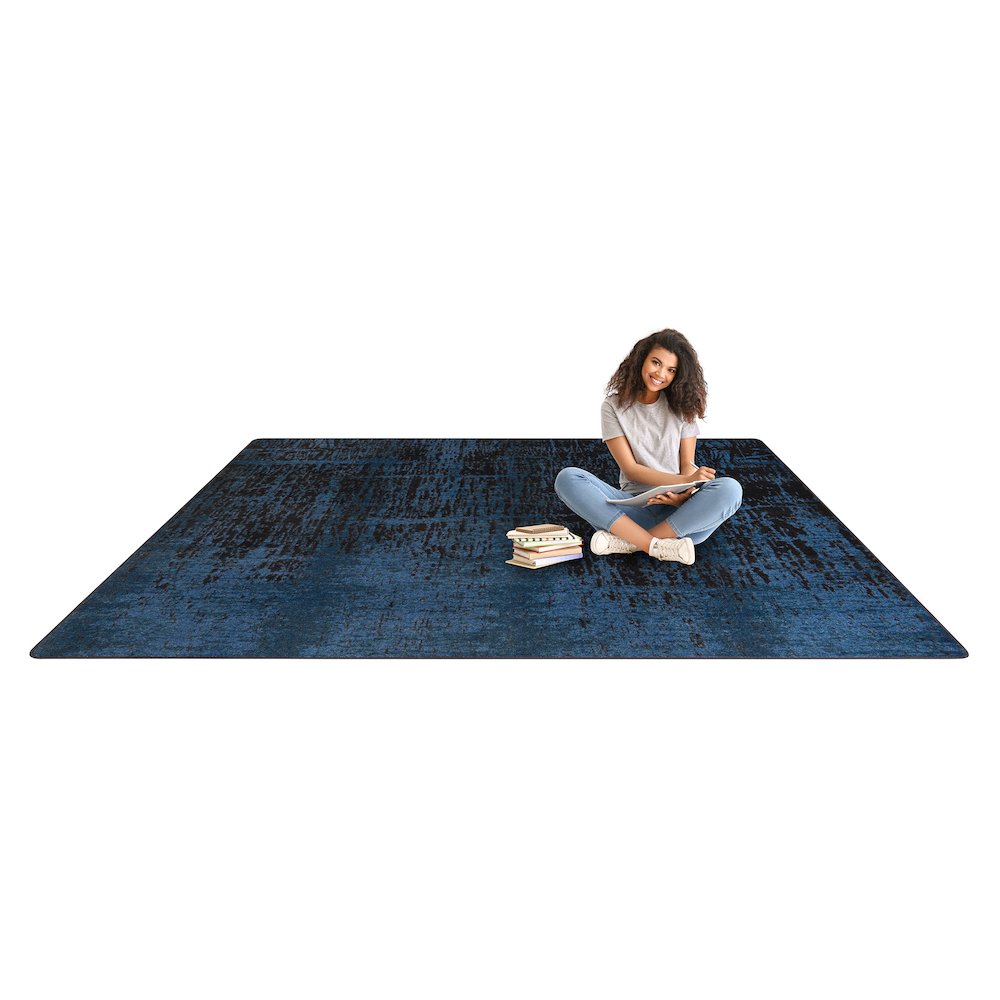 Kid Essentials Coastal Canvas 5'4" x 7'8" Area Rug in Color Deep Water
