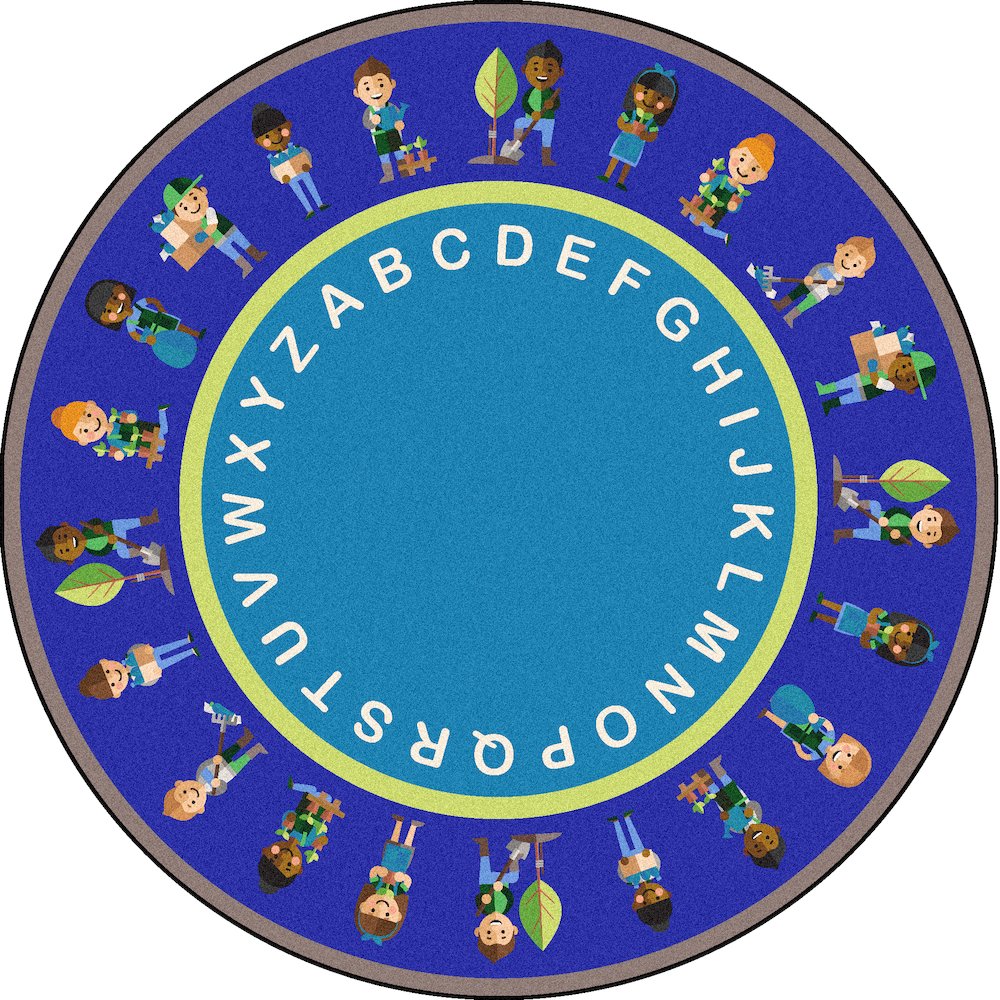 Kid Essentials Environmental Helpers 13'2" Round Area Rug in Color Multi