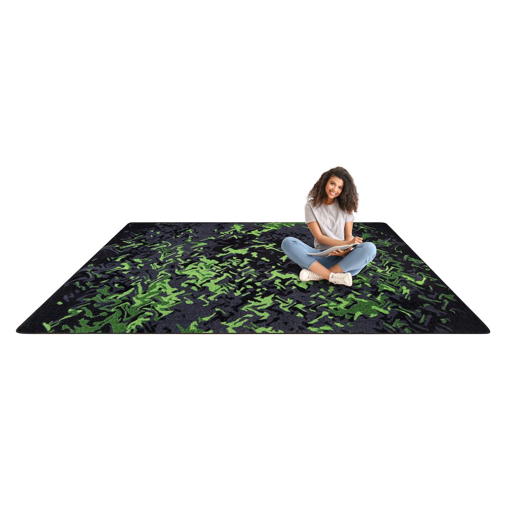 Kid Essentials Eruption 5'4" x 7'8" Area Rug in Color Emerald