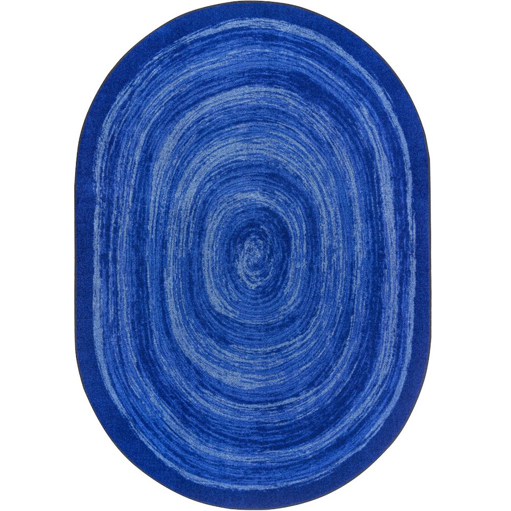 Kid Essentials Feeling Fun 7'8" x 10'9" Oval Area Rug in Color Blue