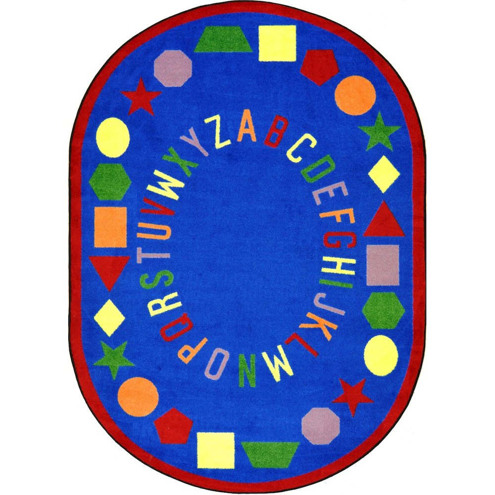 Kid Essentials First Lessons 7'8" x 10'9" Oval Area Rug in Color Blue