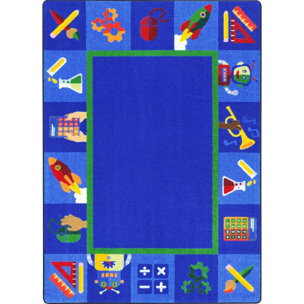 Kid Essentials Full STEAM Ahead 7'8" x 10'9" Area Rug in Color Multi