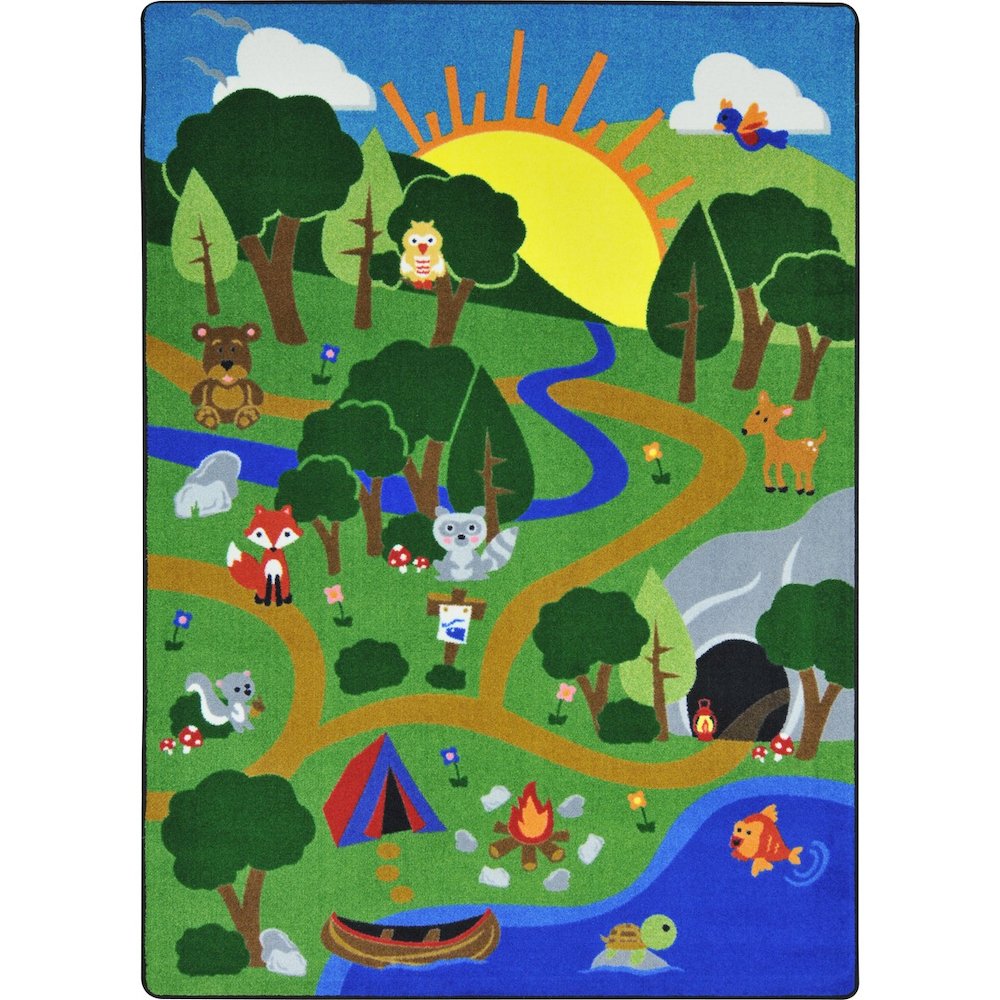 Kid Essentials Happy Forest 7'8" x 10'9" Area Rug in Color Multi