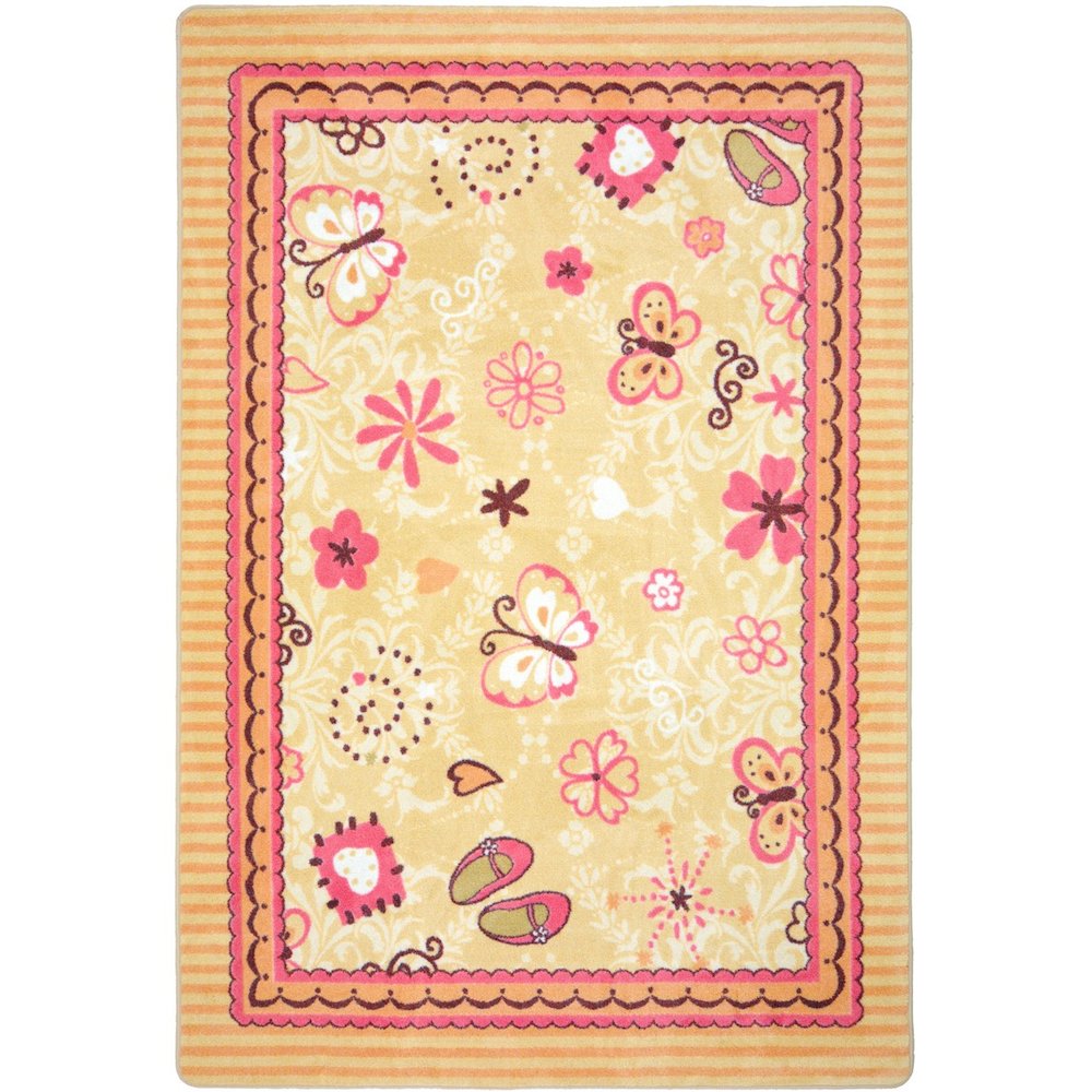 Kid Essentials Hearts & Flowers 5'4" x 7'8" Area Rug in Color Multi