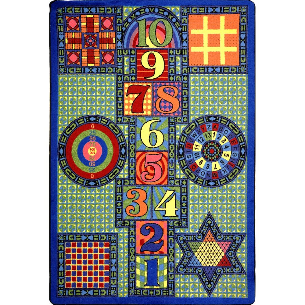 Kid Essentials Games Galore 7'8" x 10'9" Area Rug in Color Multi