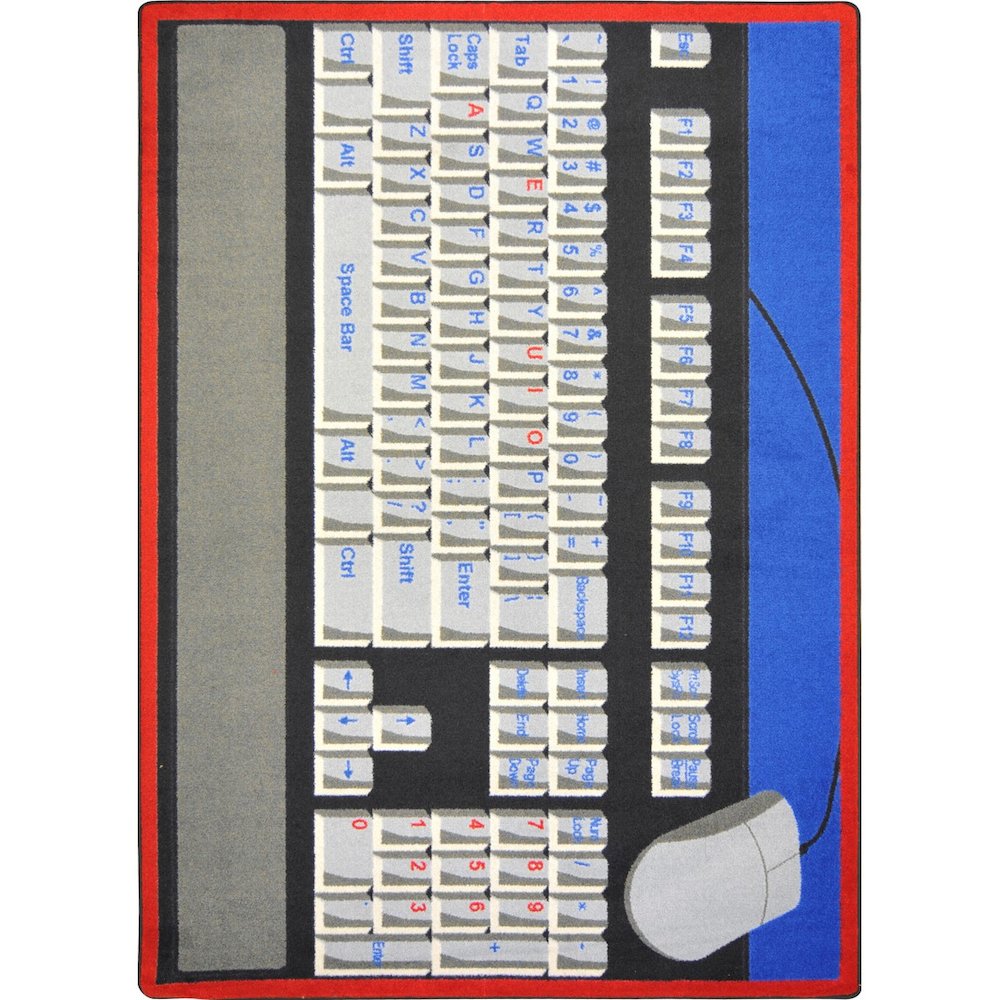 Kid Essentials Keyboard Connection 7'8" x 10'9" Area Rug in Color Gray