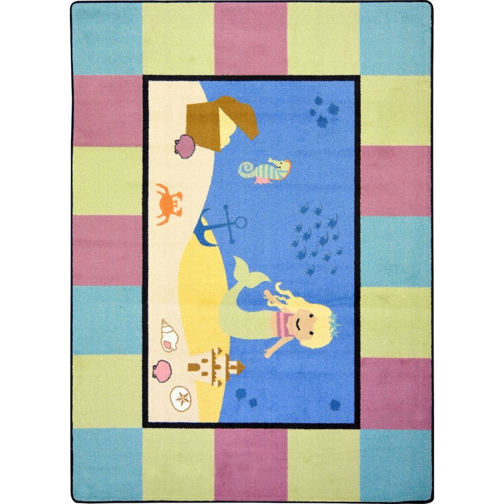 Kid Essentials Lil' Mermaid 5'4" x 7'8" Area Rug in Color Multi