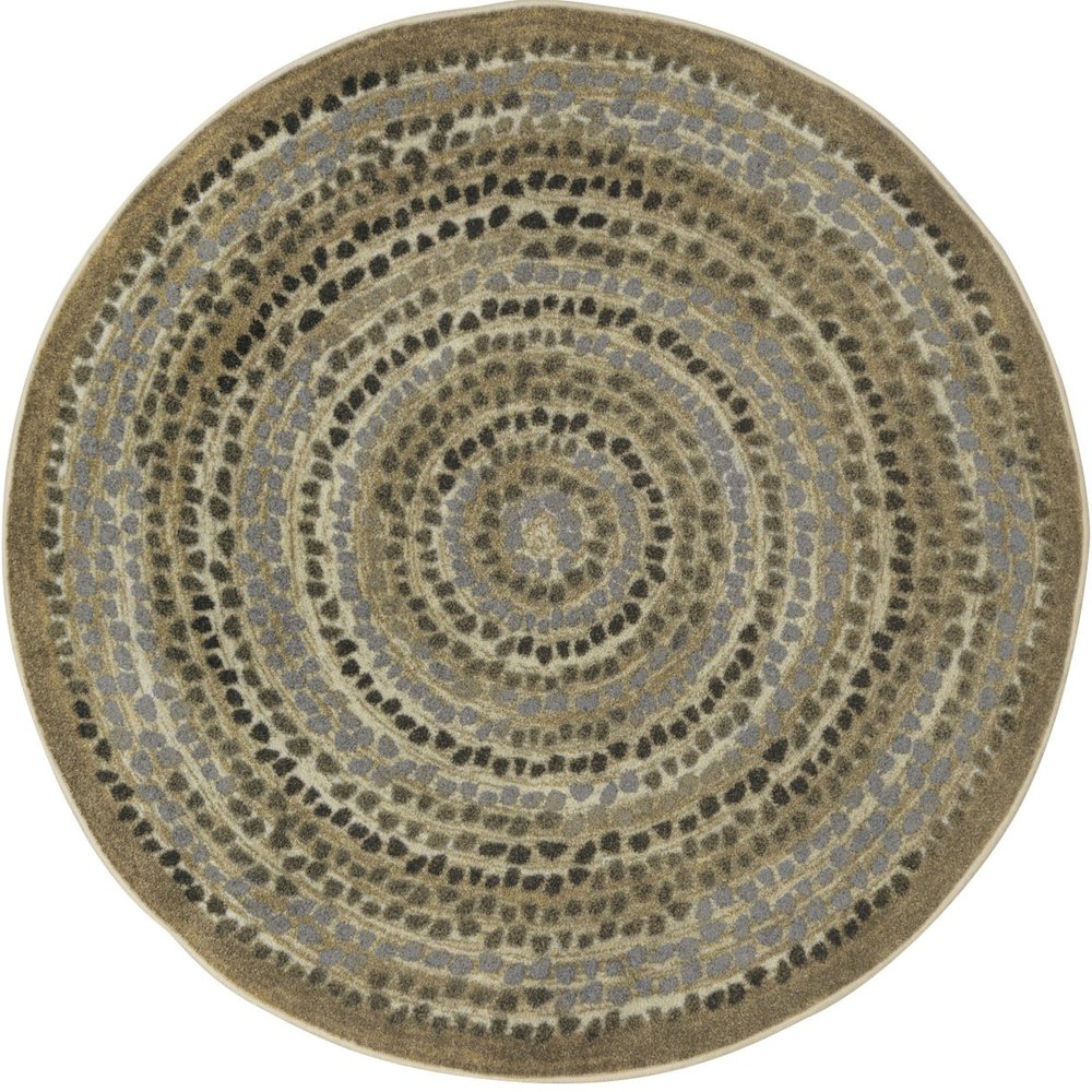 Kid Essentials Peaceful Pebbles 5'4" Round Area Rug in Color Stone