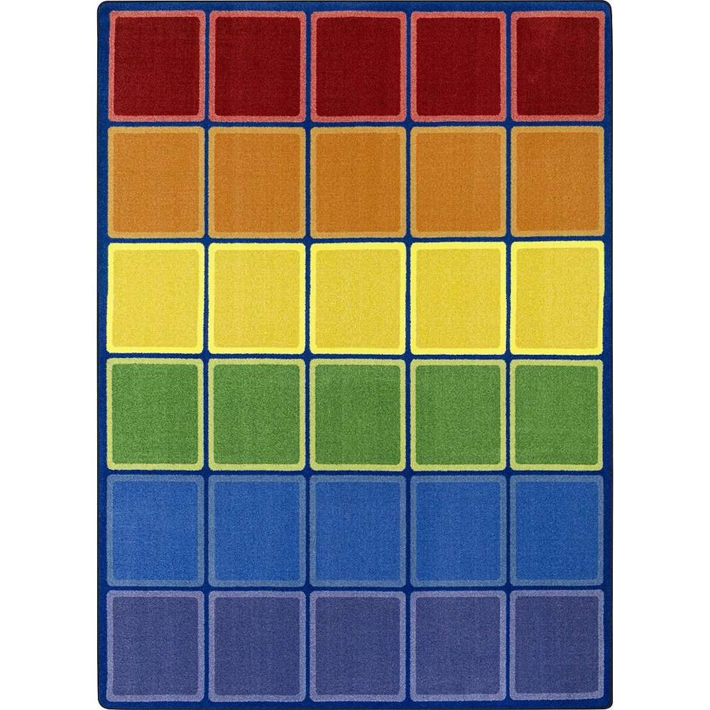 Kid Essentials Rainbow Blocks 10'9" x 13'2" Area Rug in Color Multi