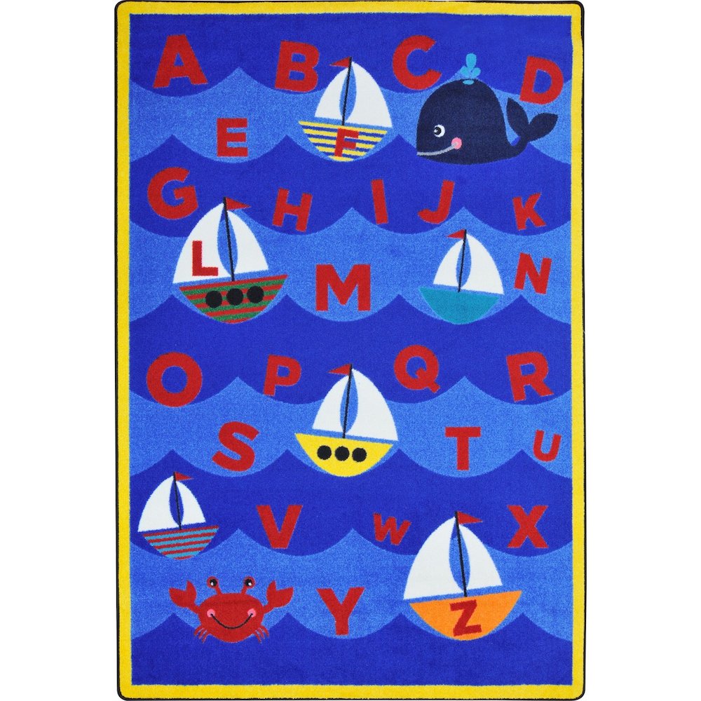 Kid Essentials Sailor's Alphabet 5'4" x 7'8" Area Rug in Color Multi