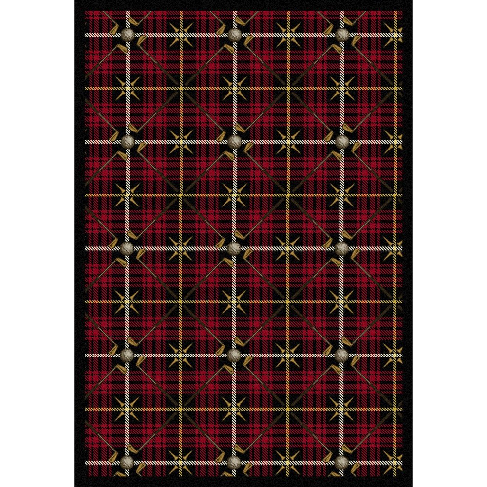 Games People Play Saint Andrews 5'4" x 7'8" Area Rug in Color Lumberjack Red
