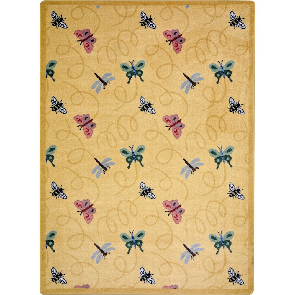 Kaleidoscope Wing Dings 5'4" x 7'8" Area Rug in Color Gold