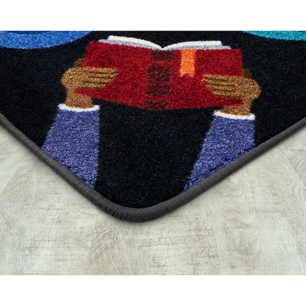 Reading ABC's 7'8" x 10'9" Area Rug in Color Black