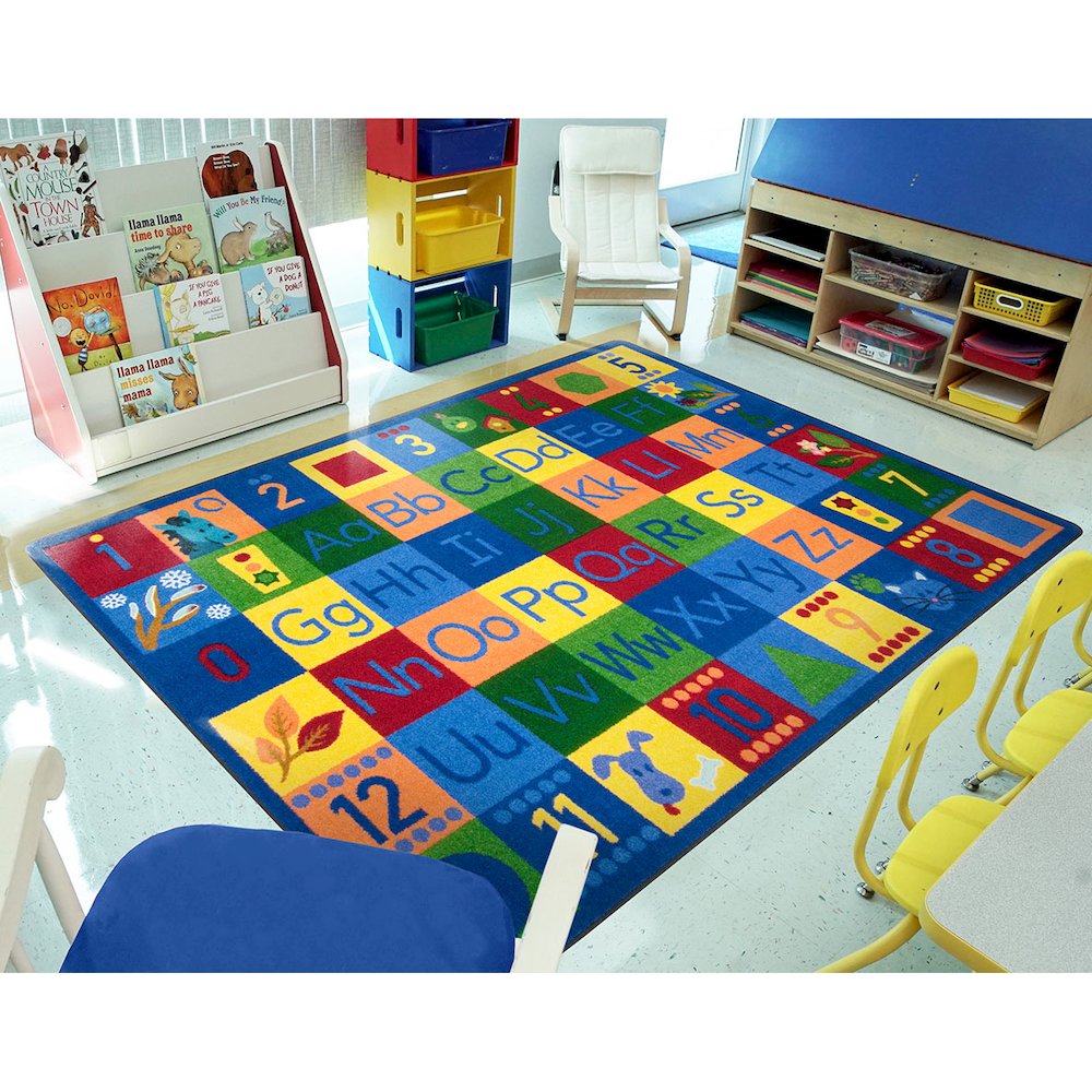 Kid Essentials Around the Block II 10'9" x 13'2" Area Rug in Color Multi
