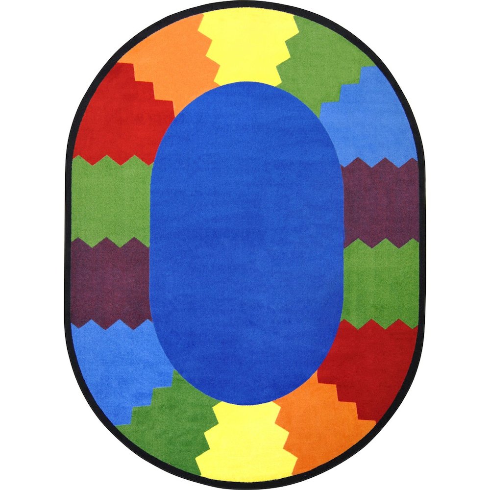Kid Essentials Block Party 10'9" x 13'2" Oval Area Rug in Color Multi