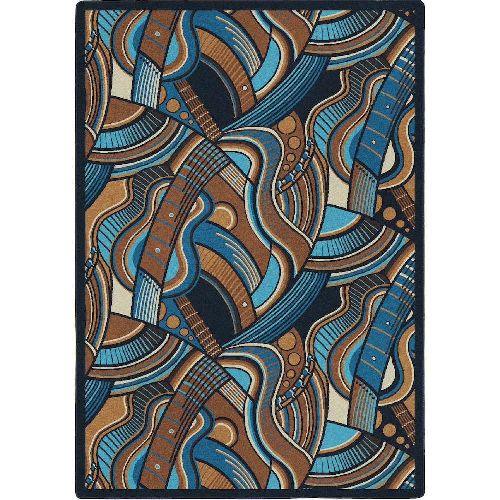Kaleidoscope Blue Note 10'9" x 13'2" Area Rug in Color Multi