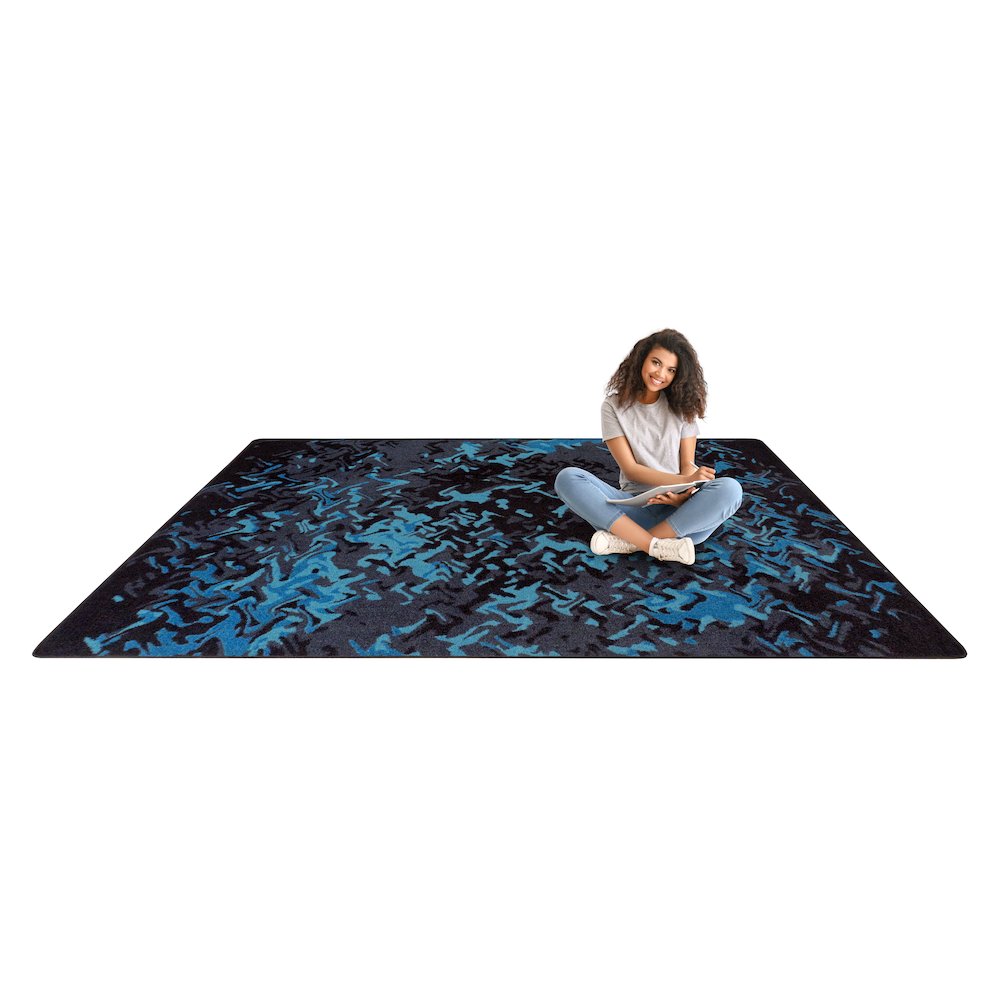Kid Essentials Eruption 7'8" x 10'9" Area Rug in Color Teal
