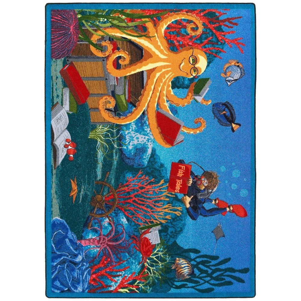 Kid Essentials Fish Tales 10'9" x 13'2" Area Rug in Color Multi