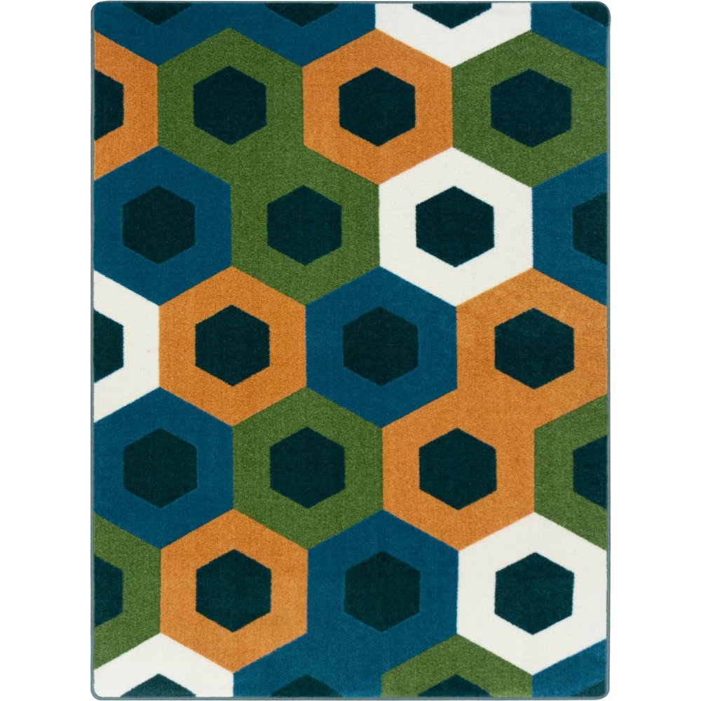 Kid Essentials Hexed 7'8" x 10'9" Area Rug in Color Citrus