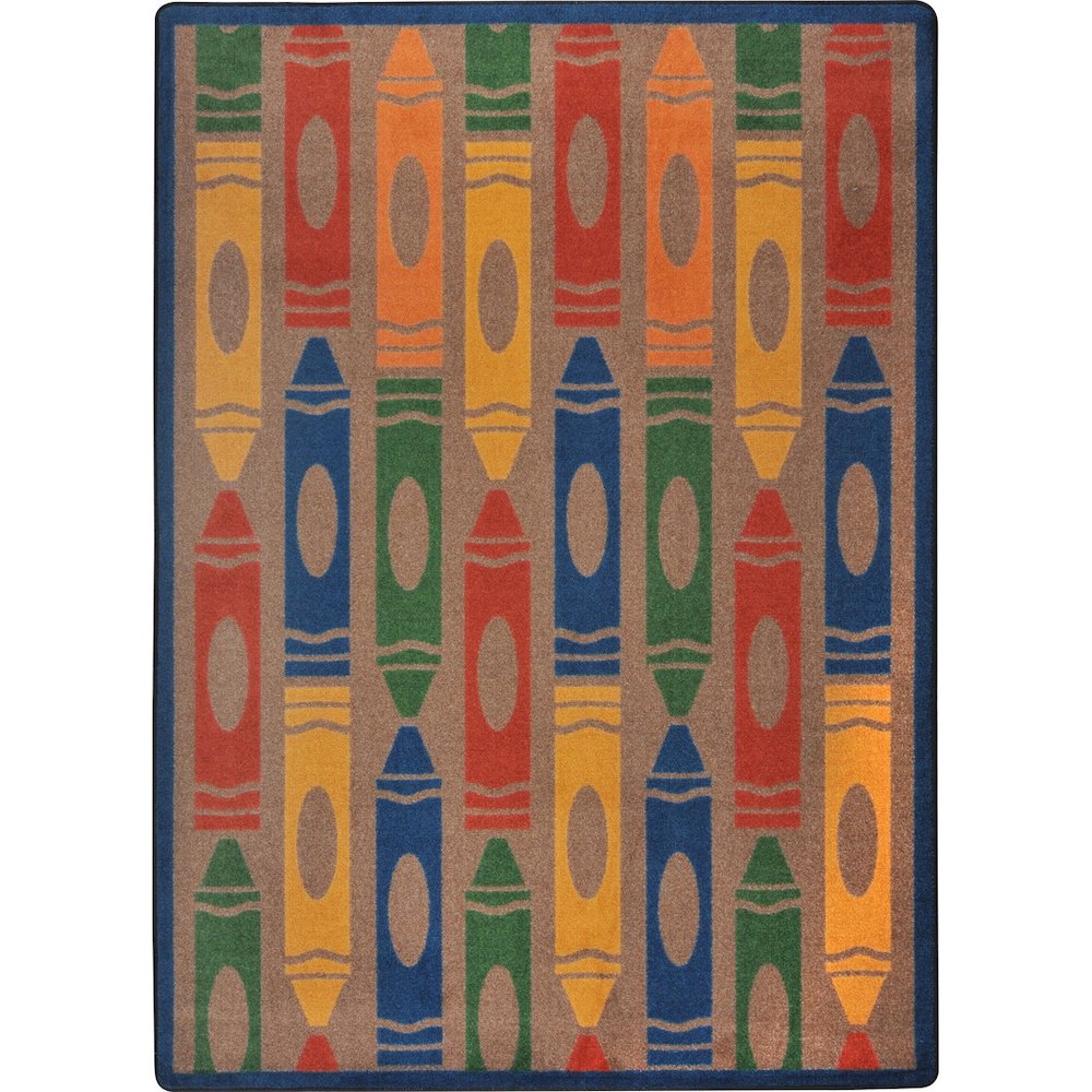 Playful Patterns Jumbo Crayons 7'8" x 10'9" Area Rug in Color Earthtone