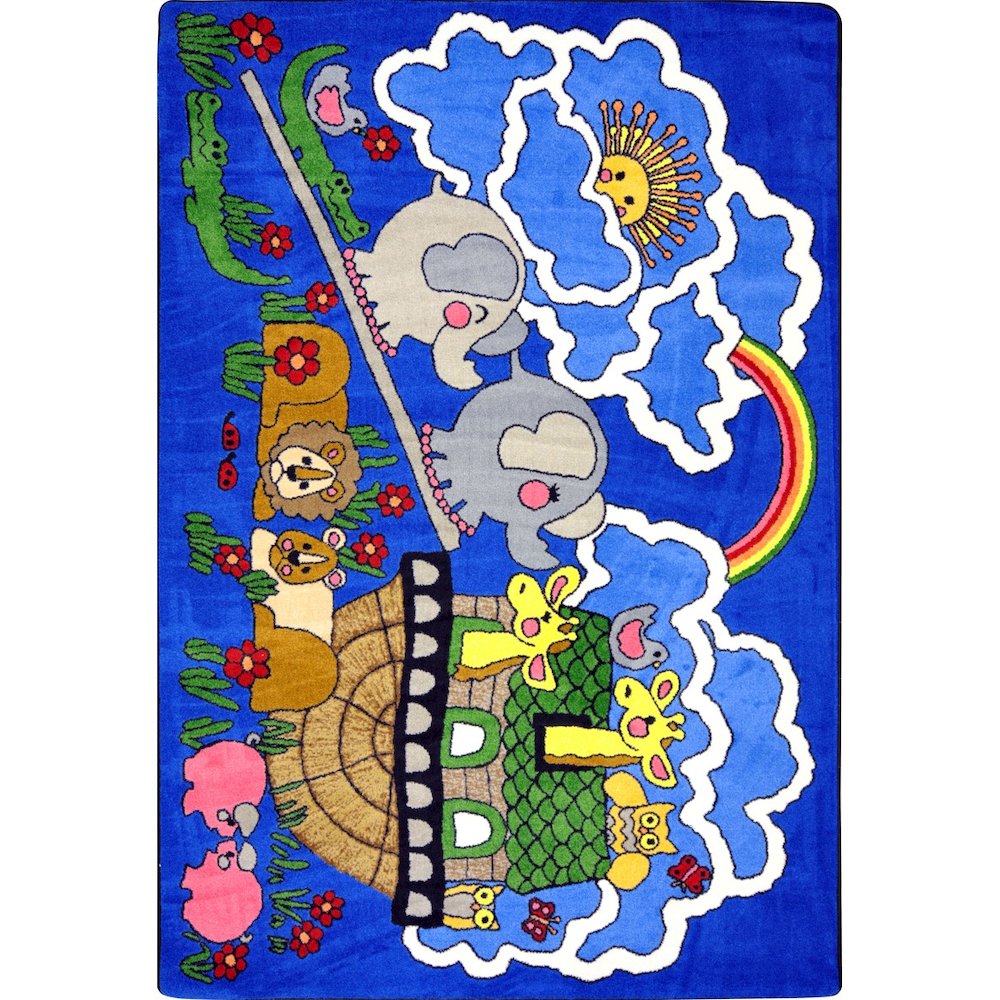 Kid Essentials Noah's Ark 7'8" x 10'9" Area Rug in Color Multi