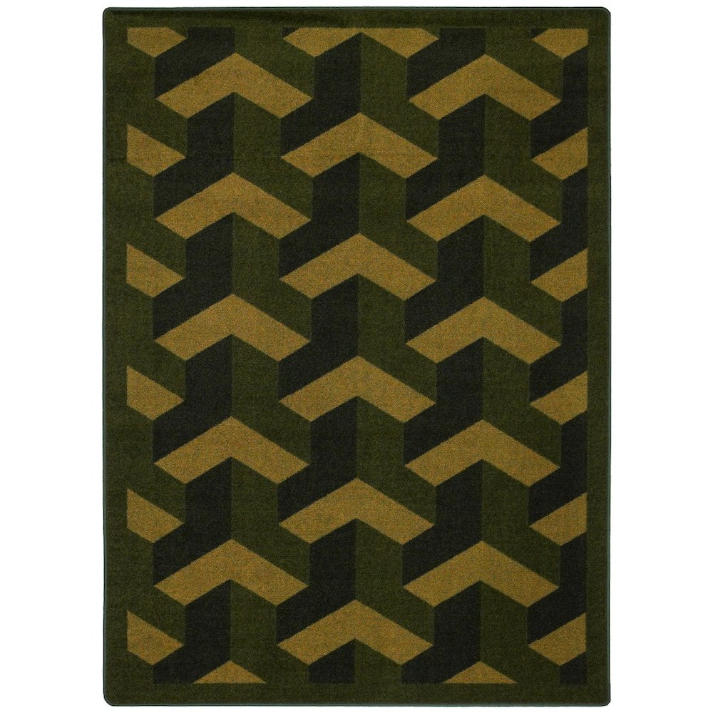 Kaleidoscope Rooftop 7'8" x 10'9" Area Rug in Color Olive