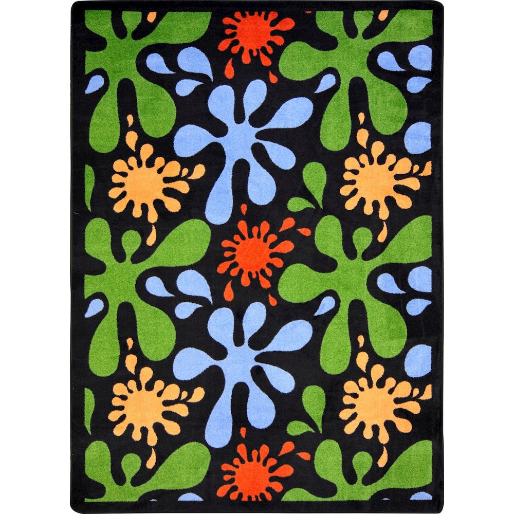 Kid Essentials Splat 7'8" x 10'9" Area Rug in Color Black