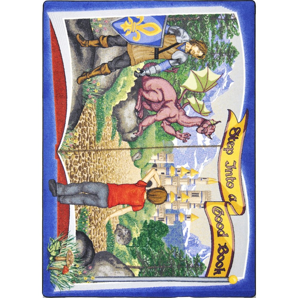 Kid Essentials Step Into A Good Book 7'8" x 10'9" Area Rug in Color Multi