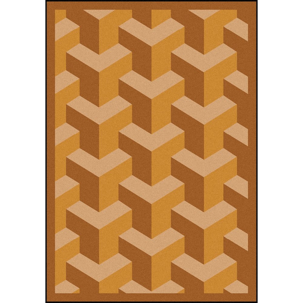 Kaleidoscope Rooftop 10'9" x 13'2" Area Rug in Color Wheat