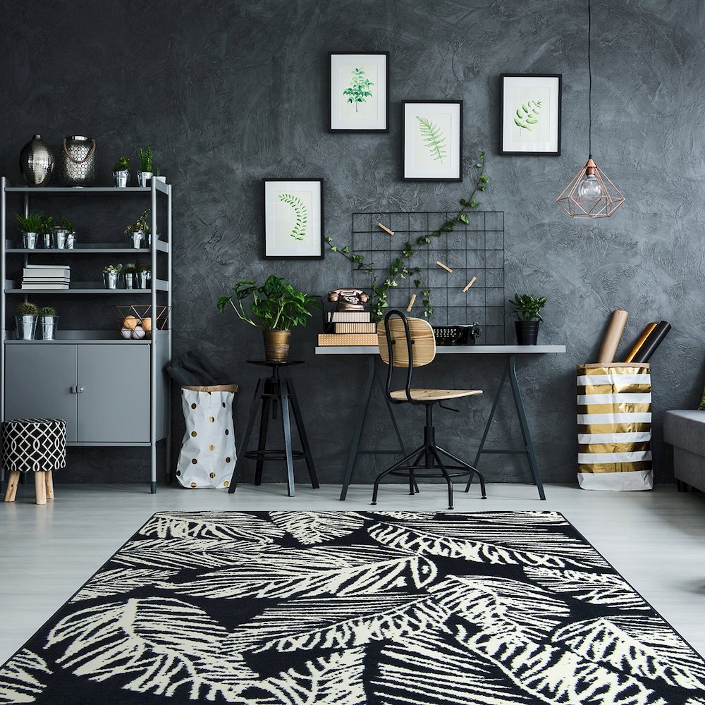 First Take Cordova 10'9" x 13'2" Area Rug in Color Midnight