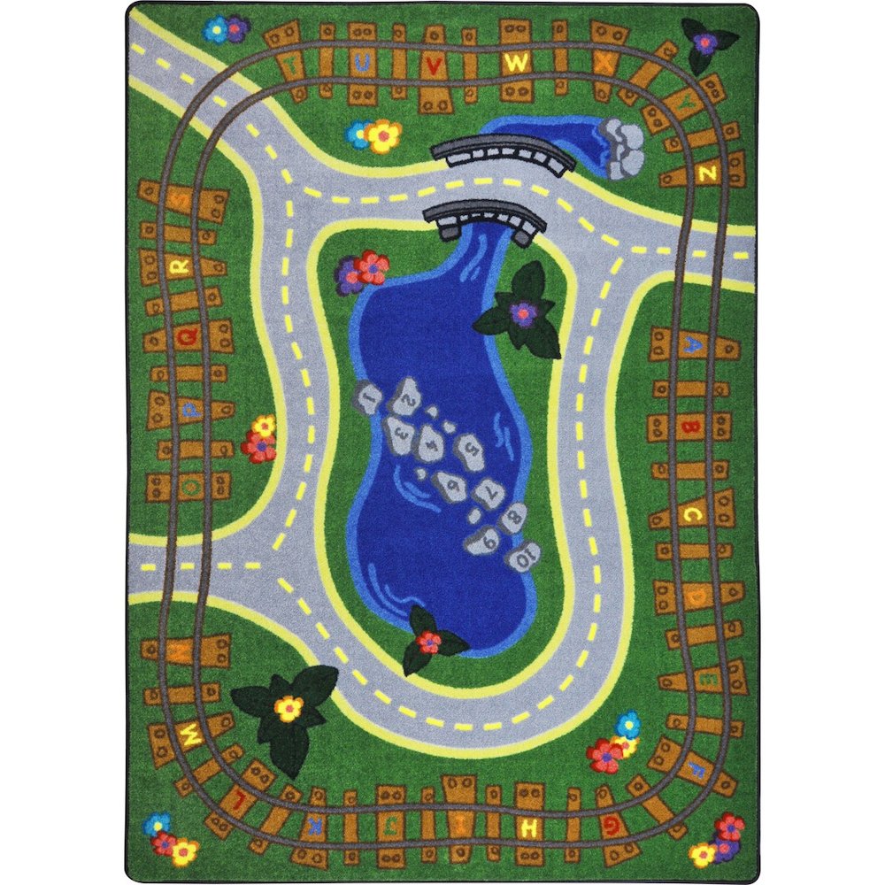 Kid Essentials Alphabet Express 5'4" x 7'8" Area Rug in Color Multi