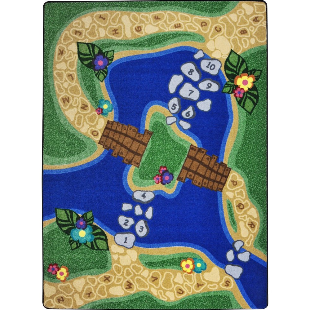 Kid Essentials Alphabet Trail 5'4" x 7'8" Area Rug in Color Multi