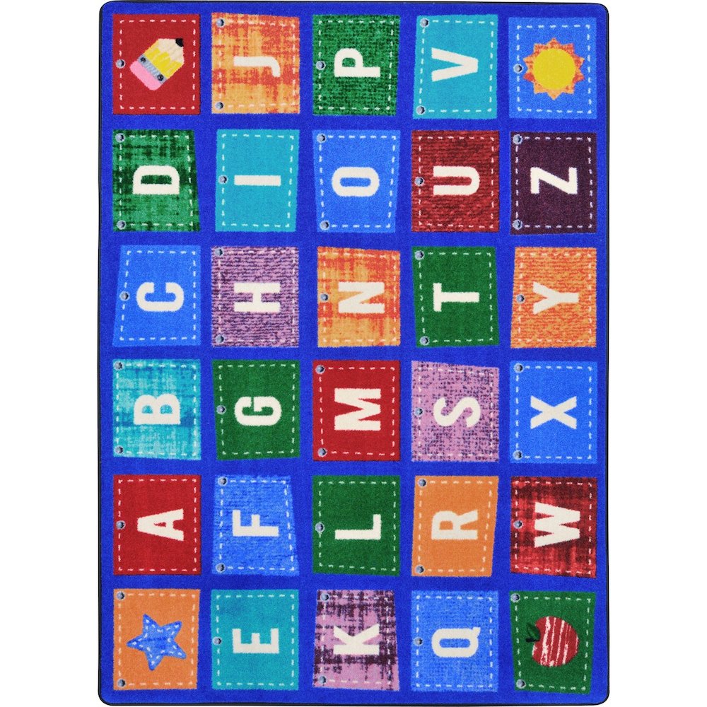Kid Essentials Alphabet Upcycle 5'4" x 7'8" Area Rug in Color Multi