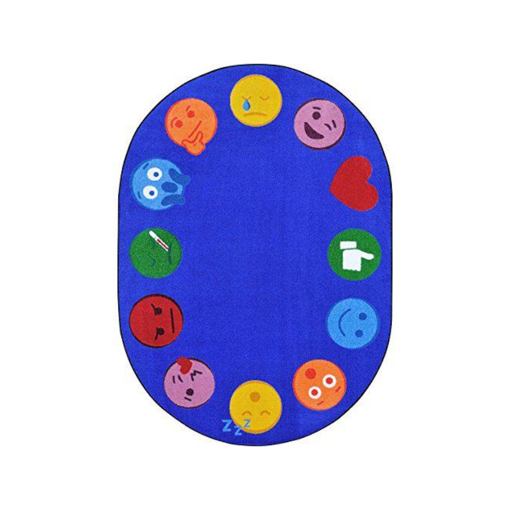 Kid Essentials Emoji Edge 10'9" x 13'2" Area Rug in Color Multi