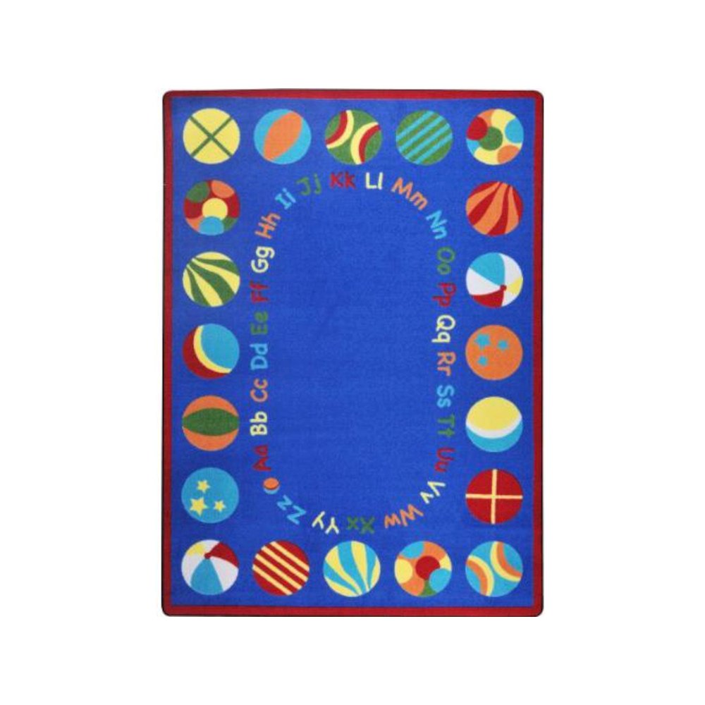 Kid Essentials Bouncy Balls 10'9" x 13'2" Oval Area Rug in Color Multi