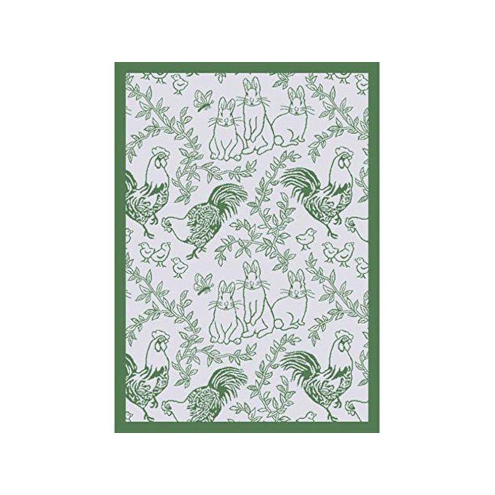 Kaleidoscope Feathers & Fur 5'4" x 7'8" Area Rug in Color Green