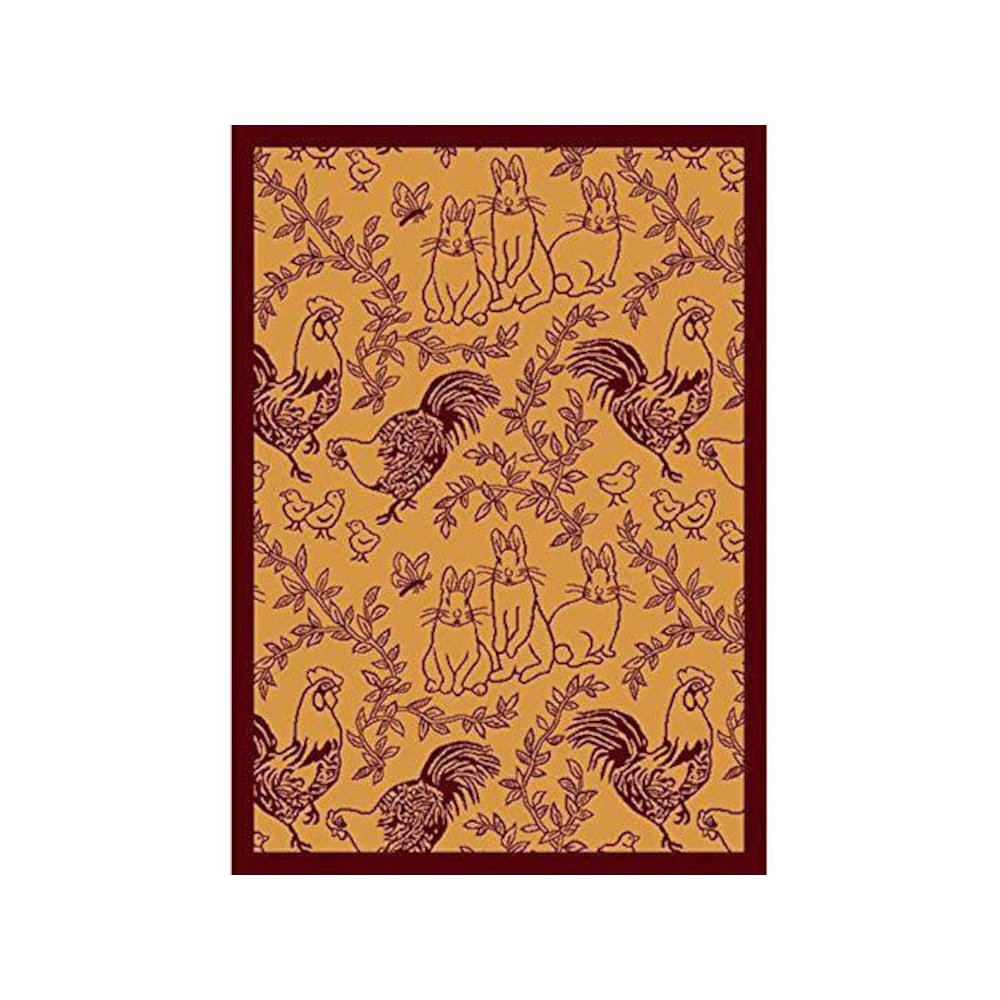 Kaleidoscope Feathers & Fur 5'4" x 7'8" Area Rug in Color Rust