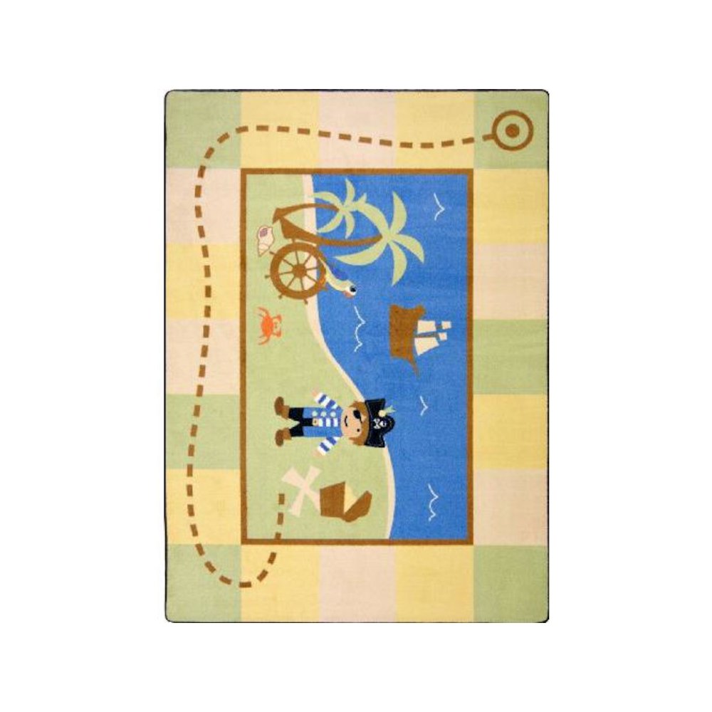 Kid Essentials Lil' Pirate 5'4" Round Area Rug in Color Multi