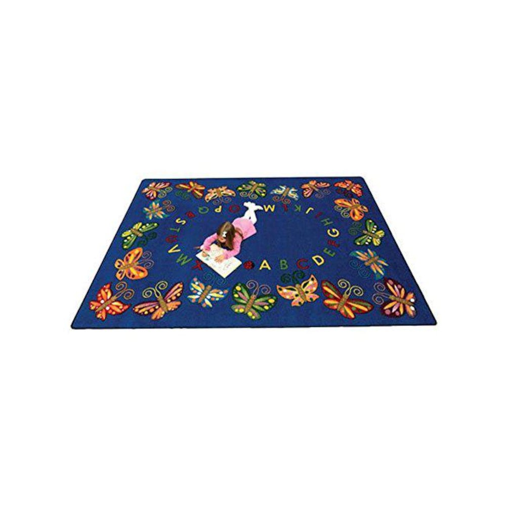Kid Essentials Butterfly Delight 7'7" Round Area Rug in Color Multi