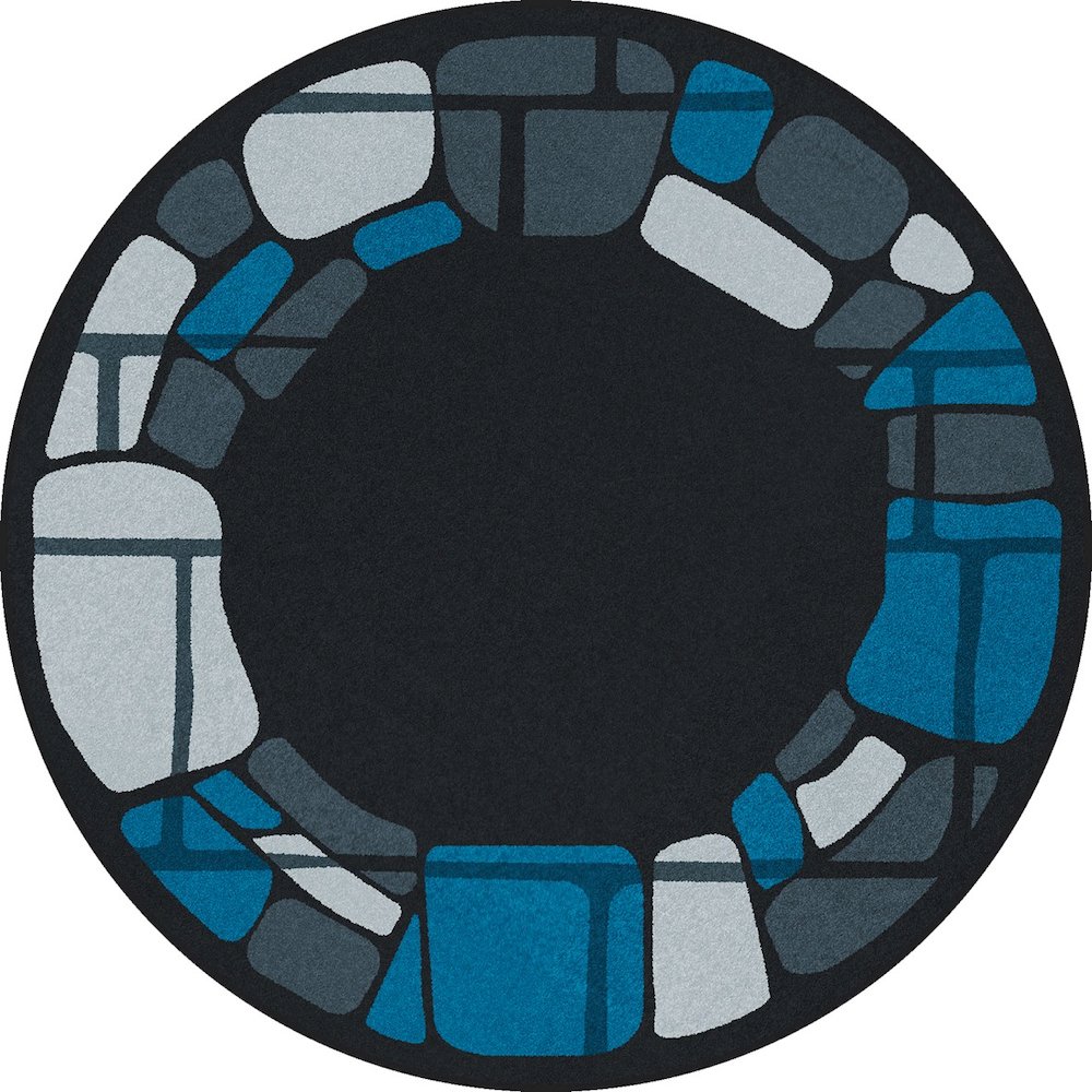 Kid Essentials BioStones 7'7" Round Area Rug in Color Marine