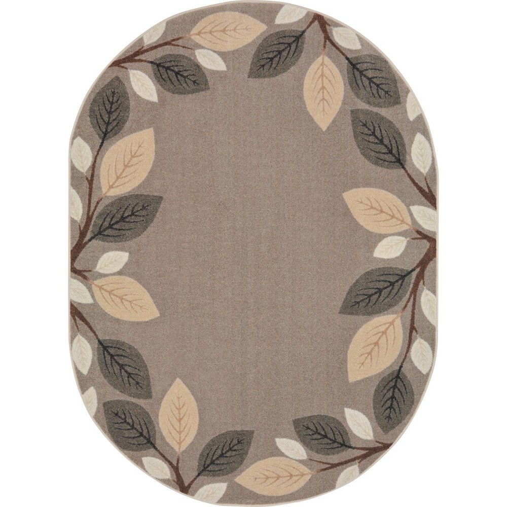 Kid Essentials Breezy Branches 5'4" x 7'8" Oval Area Rug in Color Neutral