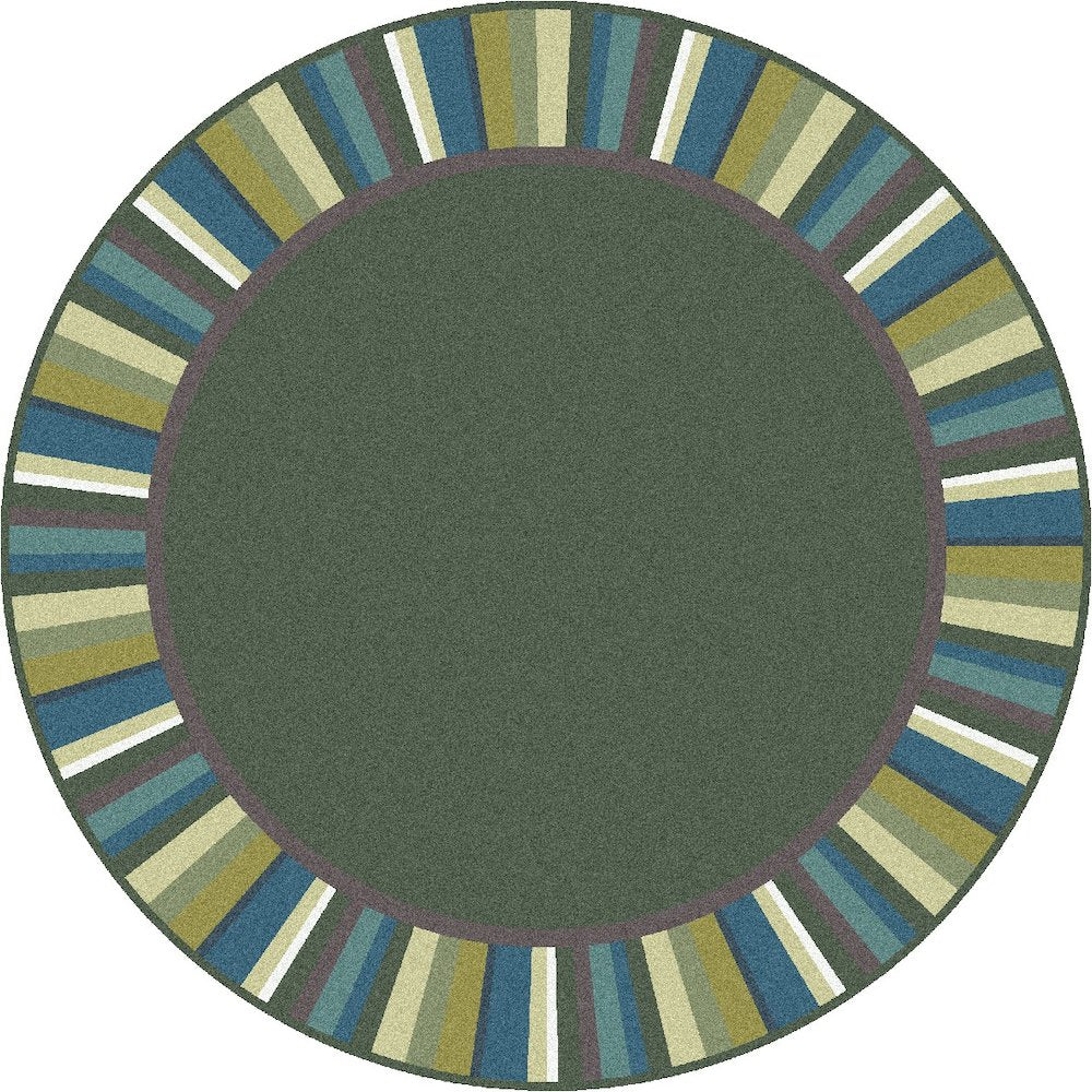 Kid Essentials Clean Green 7'7" Round Area Rug in Color Soft