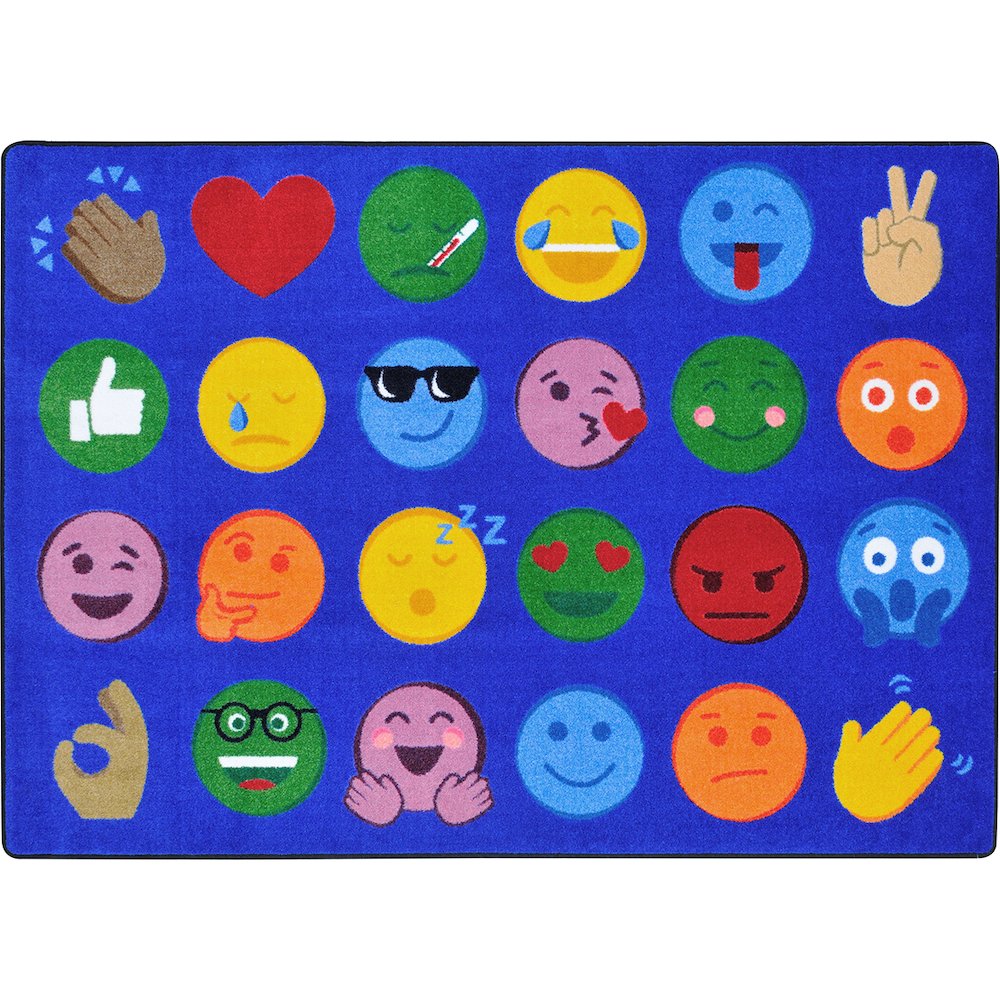 Kid Essentials Emoji Expressions 5'4" x 7'8" Area Rug in Color Multi